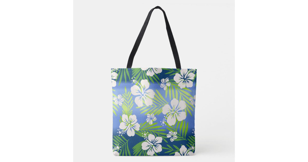 Kalani Tie Dye Blend Tropical Hibiscus - Blue Tote Bag | Zazzle