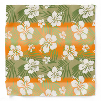 Kalani Tie Dye Blend Tropical Hibiscus - Orange Ba Bandana