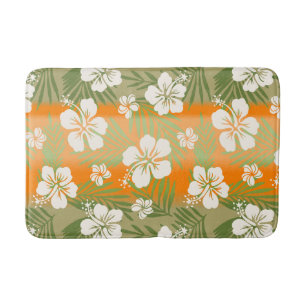 Kalani Tie Dye Blend Tropical Hibiscus - Orange Bath Mat