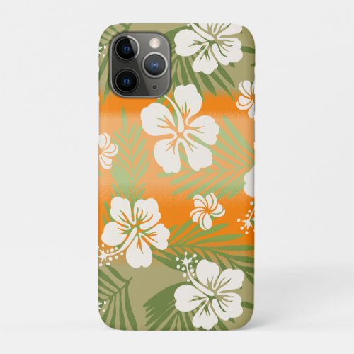 Kalani Tie Dye Blend Tropical Hibiscus _ Orange iPhone 11 Pro Case
