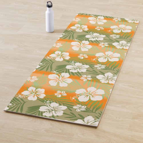 Kalani Tie Dye Blend Tropical Hibiscus _ Orange Yoga Mat