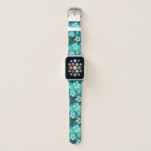 Kalani Tie Dye Blend Tropical Hibiscus _ Teal Apple Watch Band