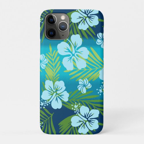 Kalani Tie Dye Blend Tropical Hibiscus _ Teal iPhone 11 Pro Case