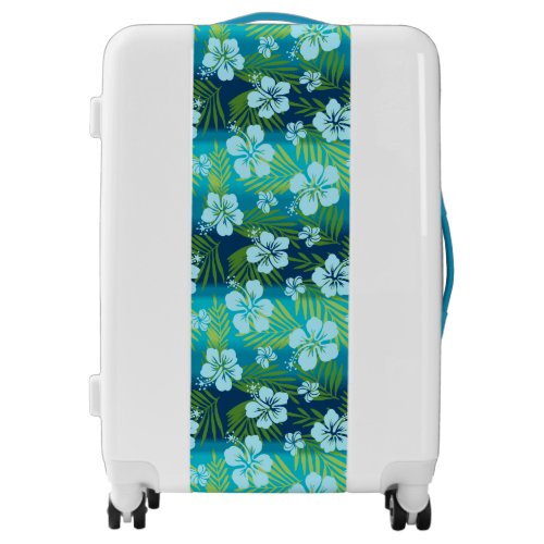 Kalani Tie Dye Blend Tropical Hibiscus _ Teal Luggage