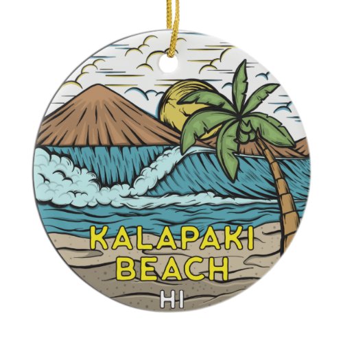 Kalapaki Beach Hawaii Vintage Ceramic Ornament