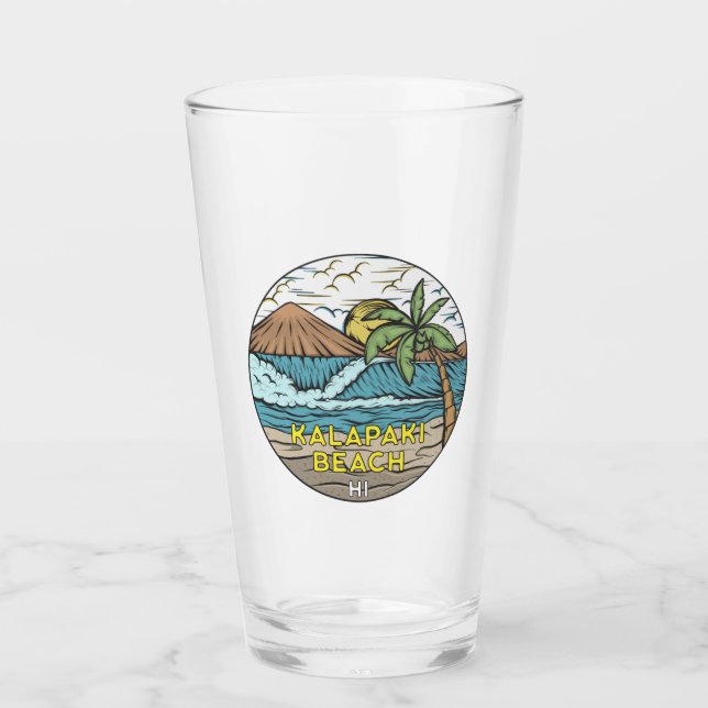 Kalapaki Beach Hawaii Vintage Glass (Front)