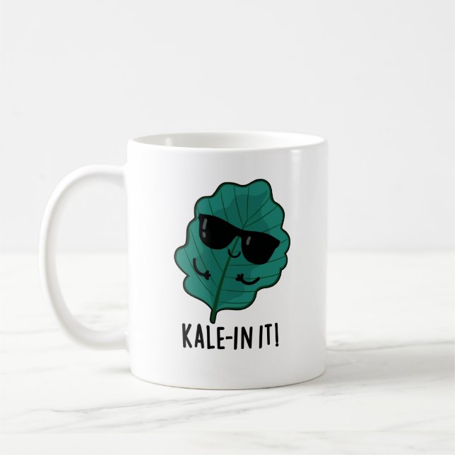 Kale-in It Funny Veggie Kale Pun  Coffee Mug (Left)
