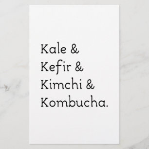 Kale Kefir Kimchi Kombucha Stationery