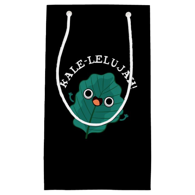 Kale-lelujah Funny Veggie Kale Pun Dark BG Small Gift Bag (Front)