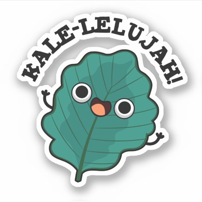 Kale-lelujah Funny Veggie Kale Pun  Sticker (Front)