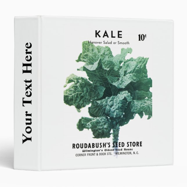 Kale Seed Packet Label Binder (Front/Spine)