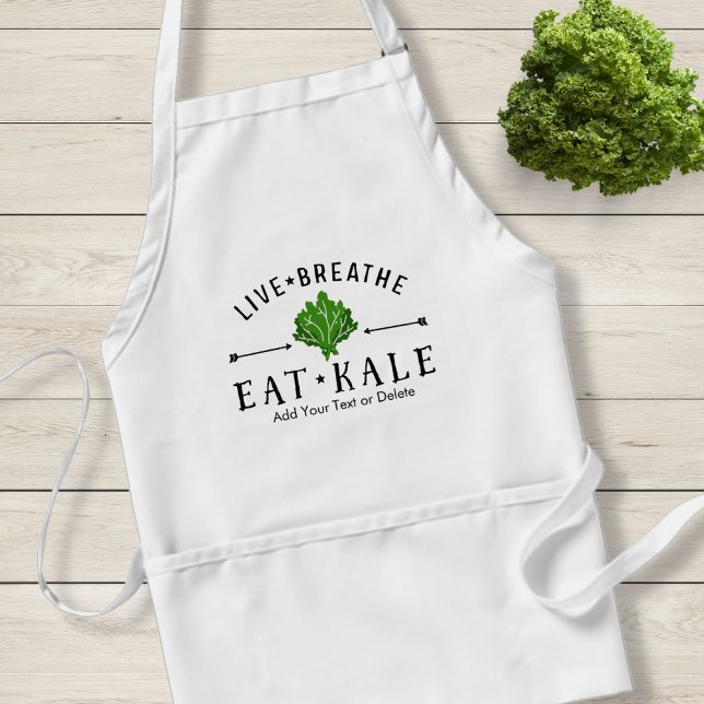 Kale Vegetarian Live Breathe Eat Kale Custom Adult Apron (Creator Uploaded)