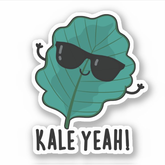 Kale Yeah Funny Veggie Pun  Sticker (Front)