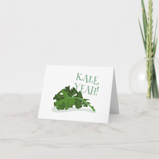 Kale Yeah Letterpress Thank You Card (Front)