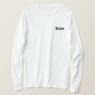 Kaleb: Embroidered Male Name, Long Sleeve Tshirt