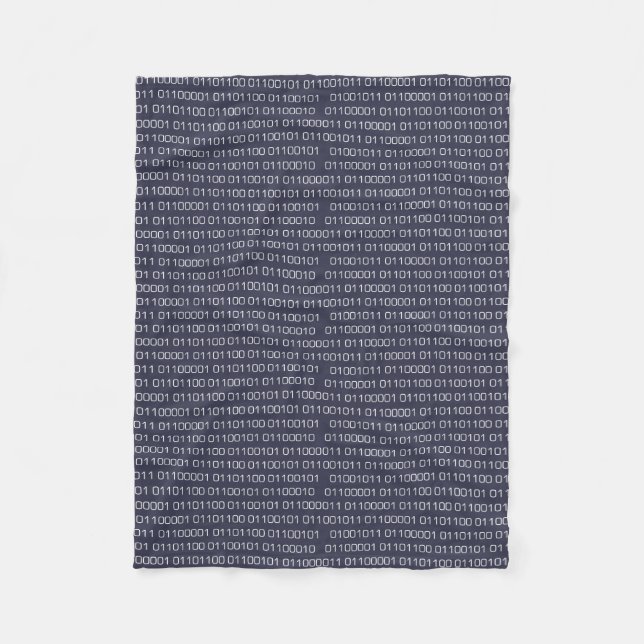 Kaleb in binary code fleece blanket (Front)