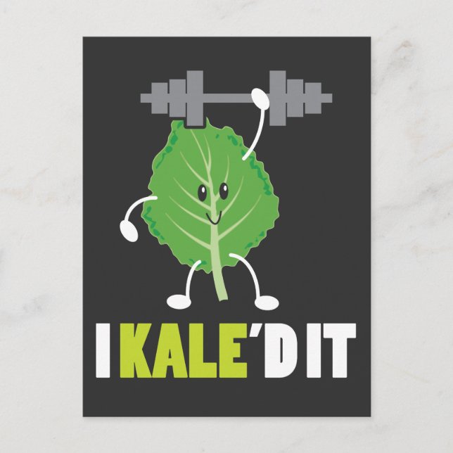 Kaled It - Fitness Vegan Vegetarian Kale Gym Postcard (Front)