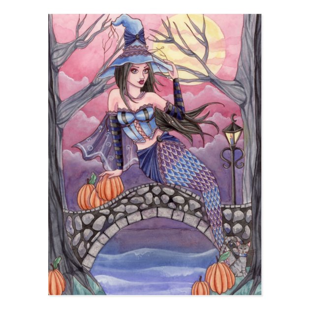 Kalei - Halloween Mermaid Postcard