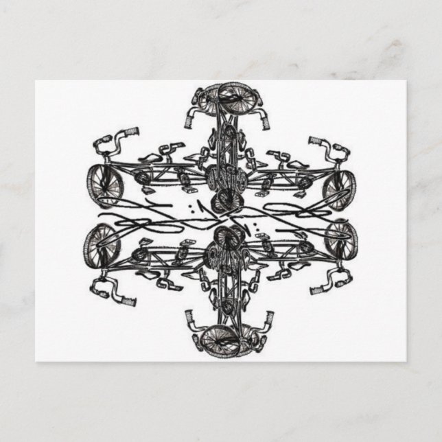Kaleidescopic Bicycles with Levi G. signature Postcard (Front)