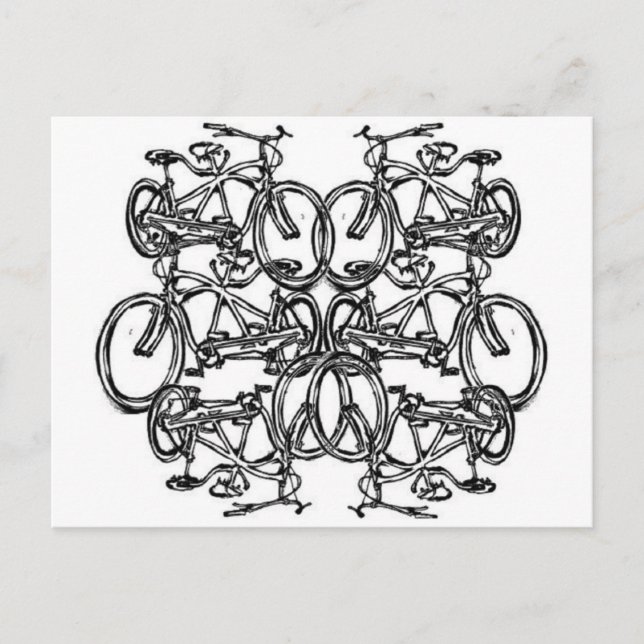 Kaleidescopic Tandem Bicycle (Vintage Schwinn) Postcard (Front)