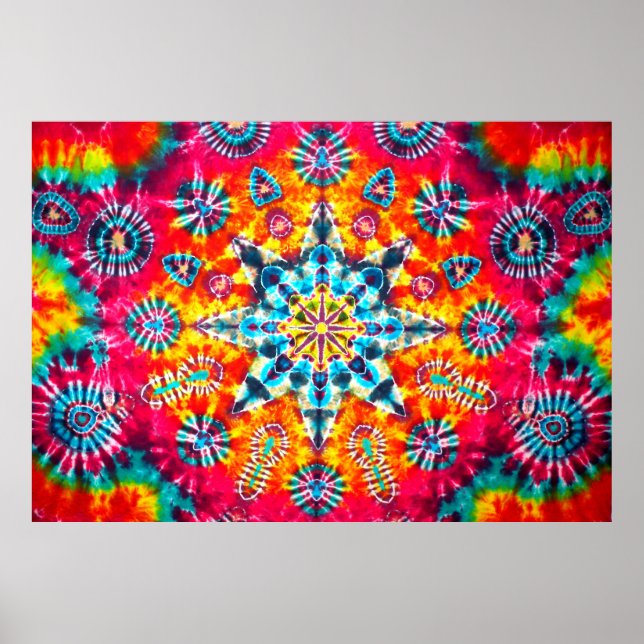 Kaleido-dye, abstract, psychedelic, tie dye poster (Front)