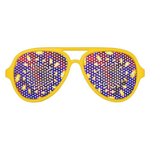 KaleidoBerries Psychedelic Fused Glass Fractal Aviator Sunglasses
