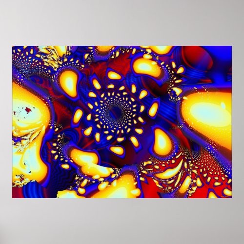 KaleidoBerries Psychedelic Fused Glass Fractal Poster