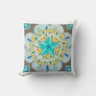 Kaleidoscope 2 Colorful Mandala Throw Pillow