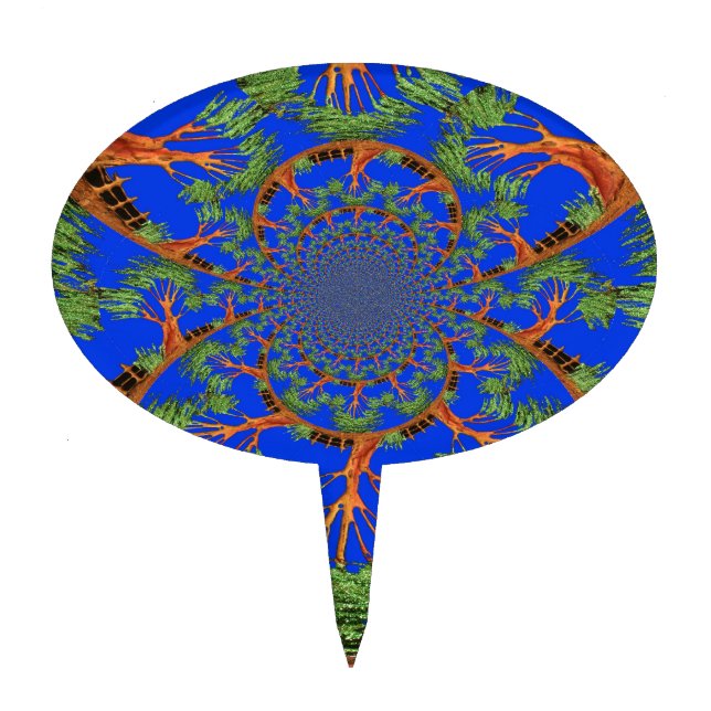 Kaleidoscope Acacia Tree Art Print/Graphic Cake Topper (Front)