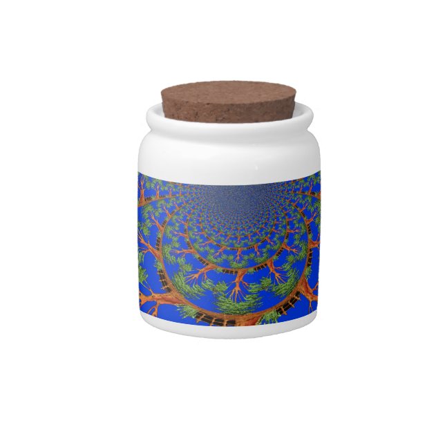 Kaleidoscope Acacia Tree Art Print/Graphic Candy Jar (Front)
