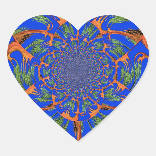 Kaleidoscope Acacia Tree Art Print/Graphic Heart Sticker (Front)