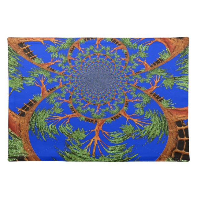 Kaleidoscope Acacia Tree Art Print/Graphic Placemat (Front)
