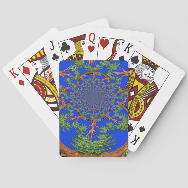 Kaleidoscope Acacia Tree Art Print/Graphic Poker Cards (Back)