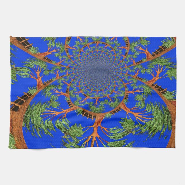 Kaleidoscope Acacia Tree Art Print/Graphic Towel (Horizontal)