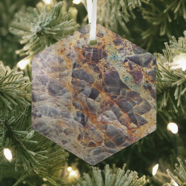 Kaleidoscope Agate Stone Pattern Glass Ornament (Insitu)
