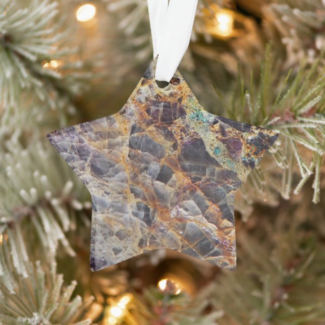 Kaleidoscope Agate Stone Pattern Holiday Ornament (Tree)
