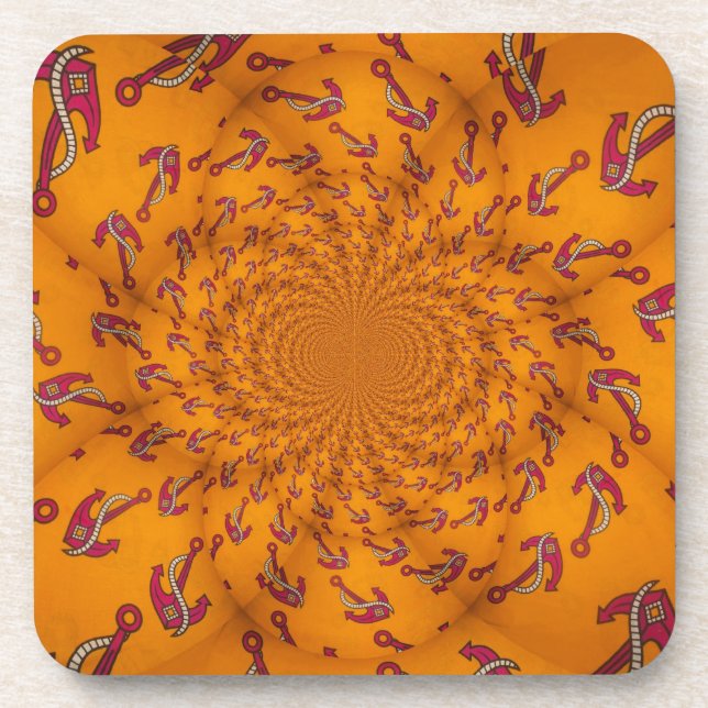 Kaleidoscope Anchor Art Print Beverage Coaster (Front)