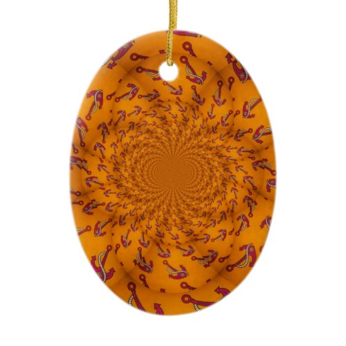 Kaleidoscope Anchor Art Print Ceramic Ornament