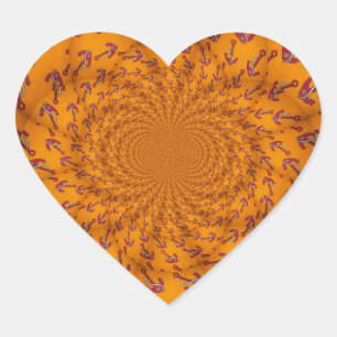 Kaleidoscope Anchor Art Print Heart Sticker