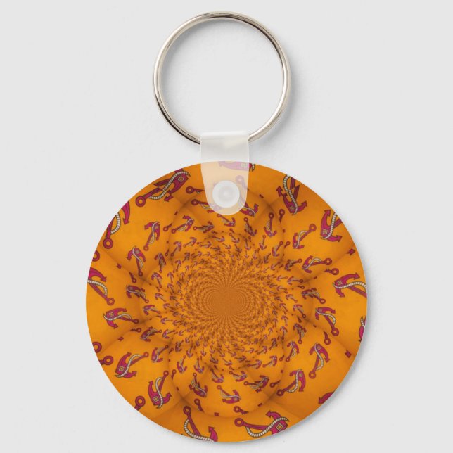 Kaleidoscope Anchor Art Print Keychain (Front)