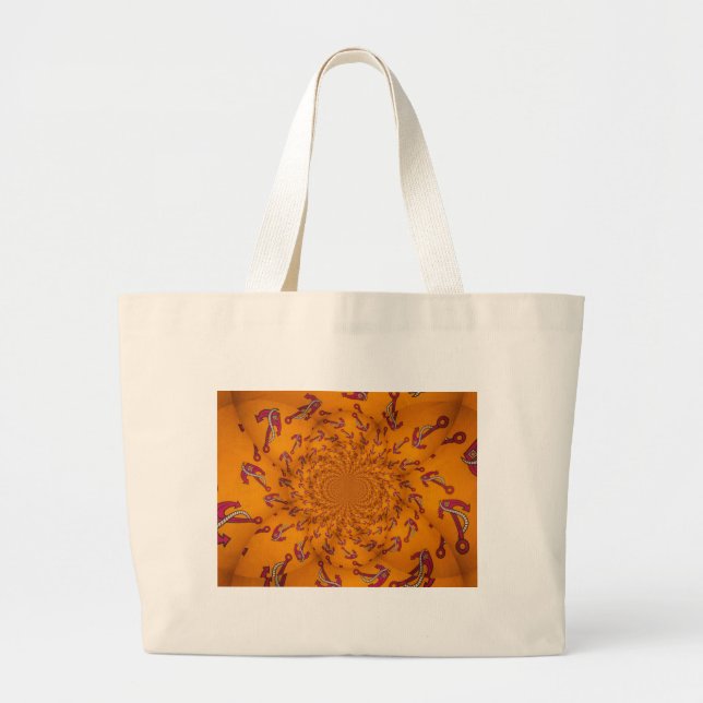 Kaleidoscope Anchor Art Print Large Tote Bag (Front)
