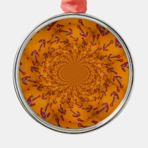 Kaleidoscope Anchor Art Print Metal Ornament