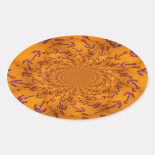 Kaleidoscope Anchor Art Print Oval Sticker