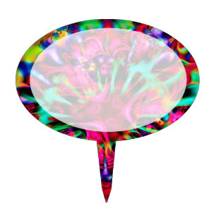 Kaleidoscope Apophysis Fractal Art - I Cake Topper