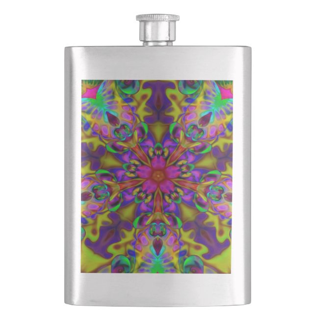 Kaleidoscope Apophysis Fractal Art - II Flask (Front)