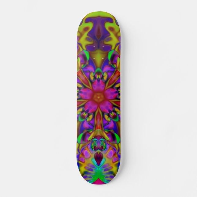 Kaleidoscope Apophysis Fractal Art - II Skateboard Deck (Front)