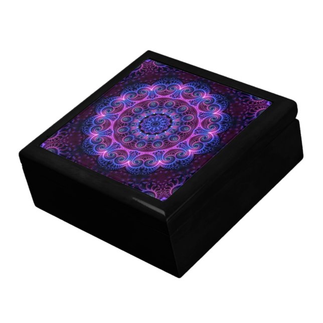 Kaleidoscope Apophysis Mandala Hearts Keepsake Box (Side)