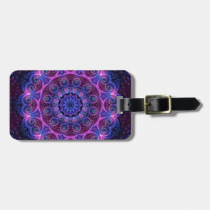 Kaleidoscope Apophysis Mandala Hearts + text Luggage Tag