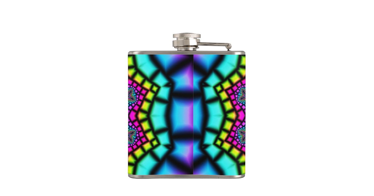 Kaleidoscope Art 4 Wrapped Flask | Zazzle
