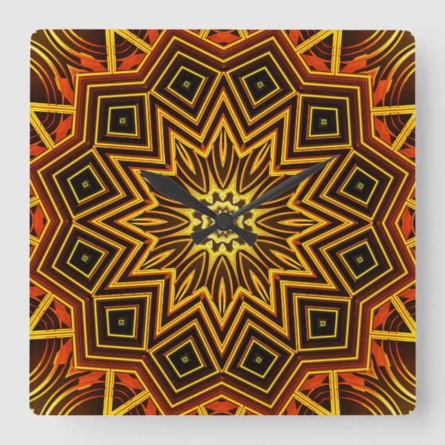 Kaleidoscope Art 9 Wall Clocks & Numeral Options (Front)